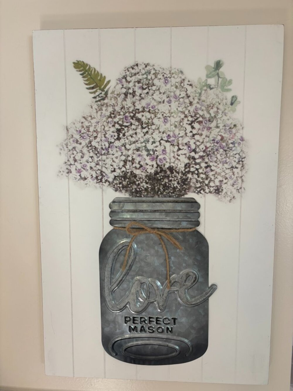 Farmhouse galvanized metal flower wall decor picture